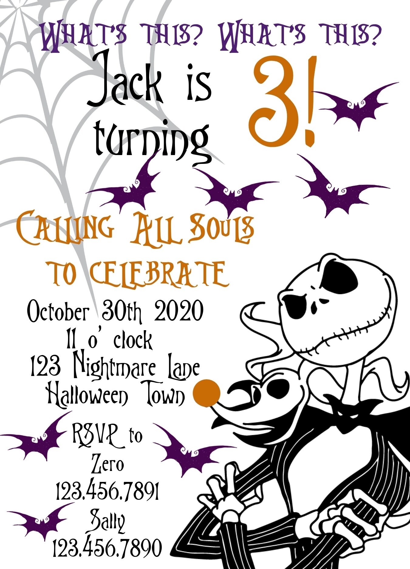 Nightmare Before Christmas Birthday Invitation | Etsy