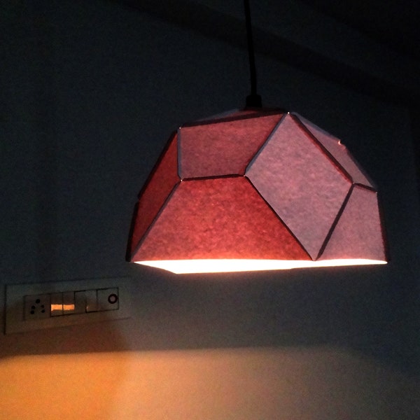 Paper Lamp|printable pdf pattern|Modern Edge Lamp|DIY easy paper lamp|Night Lamp