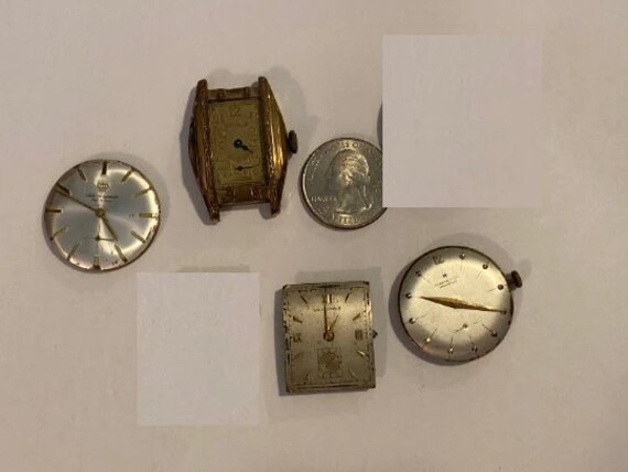 Vintage Lot of 4 Wrist Watch Movement Parts, wris… - image 2