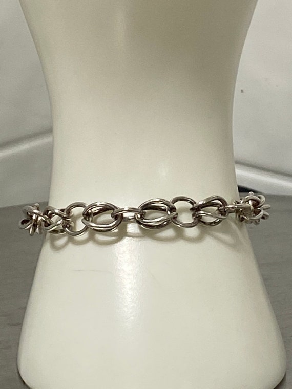 Vintage Estate Sterling Silver Chain Link Bracele… - image 2