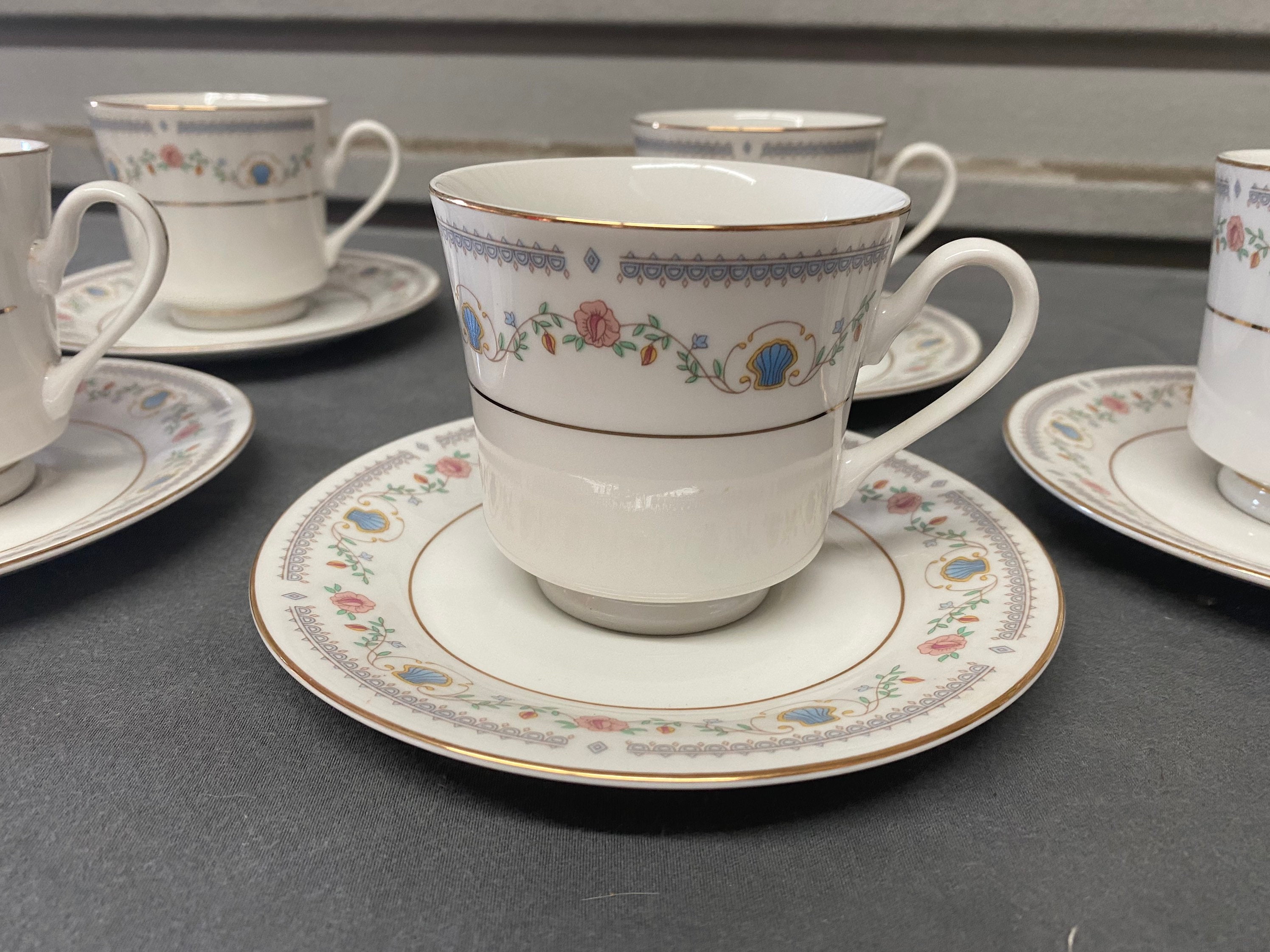 Vintage Sango Tivoli China: Porcelain Cup and Saucer Set, Gold