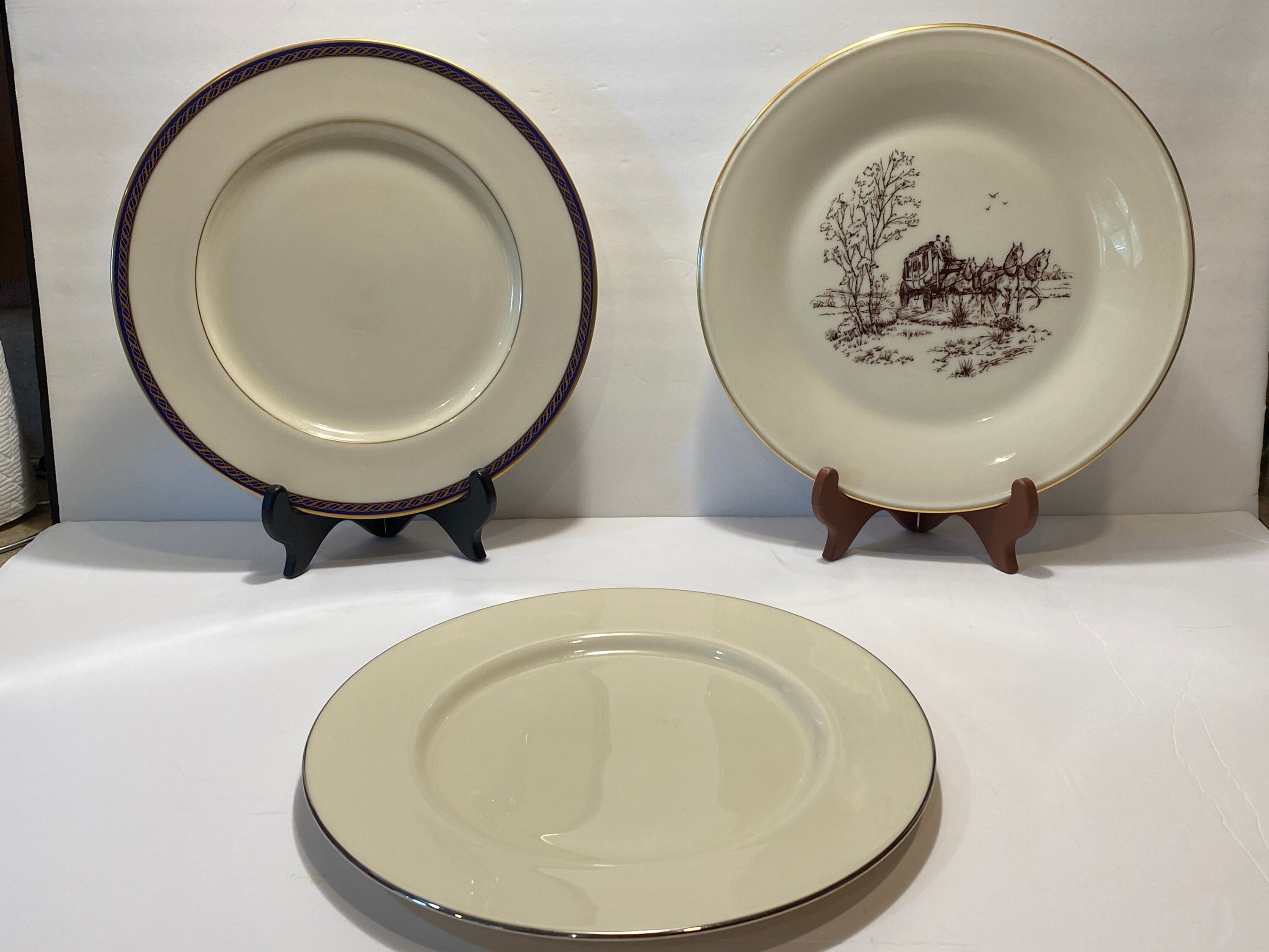 Vintage Set of 3 Lenox Porcelain Dinner Plates Lenox Special Etsy
