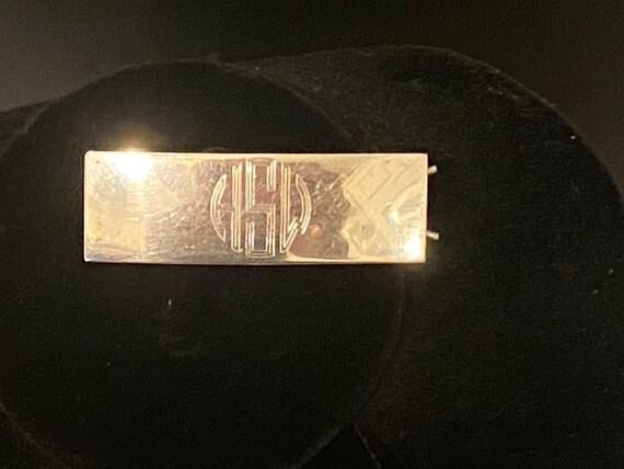 Antique Stieff Sterling Silver Monogram Barrette - HSW Initial Hair Pin