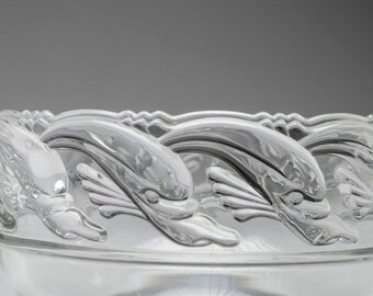 Vintage Tiffany & Co Gorgeous Crystal Glass Bowl, Swimming