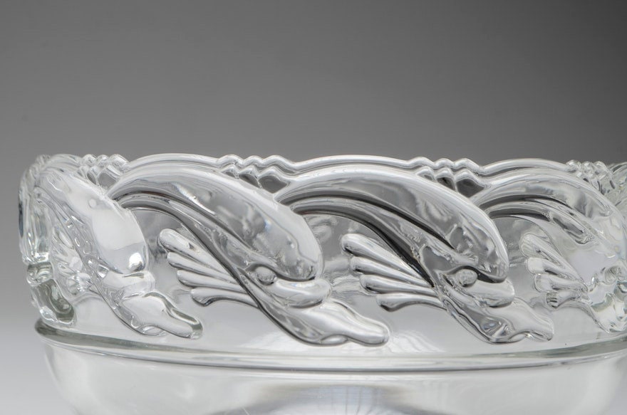Vintage Tiffany & Co Gorgeous Crystal Glass Bowl, Swimming
