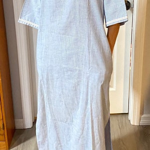 Vintage Evelyn Pearson Blue and White Striped Gown, Nightgown, Loungewear,  Dress With Pockets and Lace at Bust and Trim, Sz M, FREE SHIP - Etsy