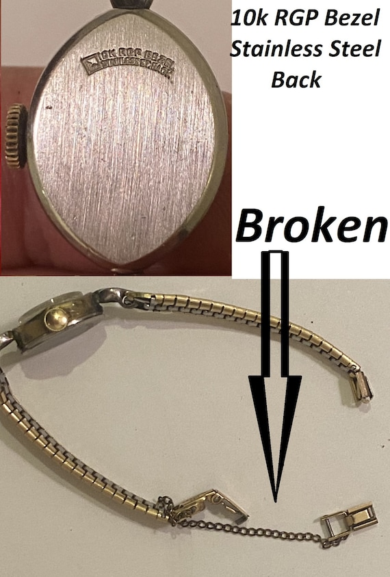 DAMAGED Bulova Ladies Wrist Watch, wristwatch, keeps … Gem