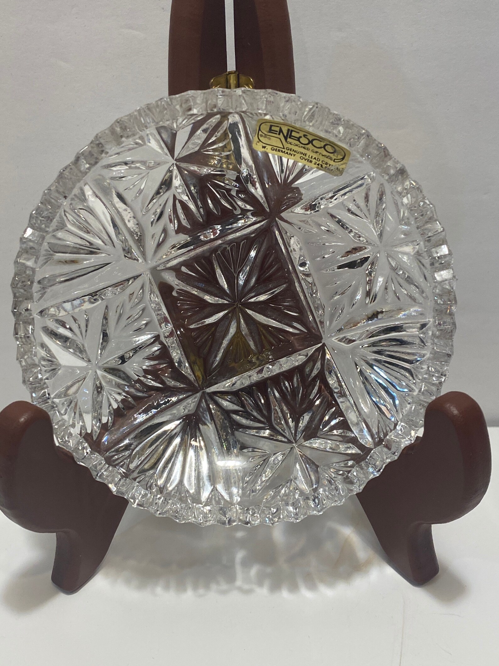 Vintage Set of 3 Enesco Genuine Lead Crystal Brilliant Etsy