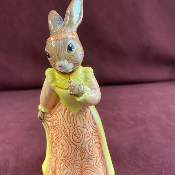 Vintage Royal Doulton Bunnykins DB283 Juliet Bunnykins, Signed, 4-7/8 inches, Antique Collectible Figurine, With Box