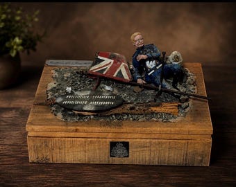 Isandlwana “Saving the Colours” British Military Diorama | 24th Regiment of Foot Historical Display Box | Anglo-Zulu War Tribute