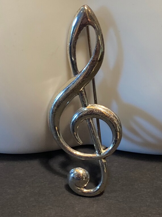 Vintage Sterling Silver Treble Clef or G Clef Mus… - image 8