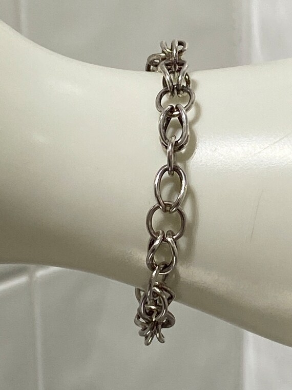 Vintage Estate Sterling Silver Chain Link Bracele… - image 7