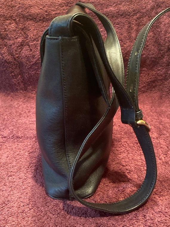 Vintage Paloma Picasso Black Leather Handbag, Lea… - image 4