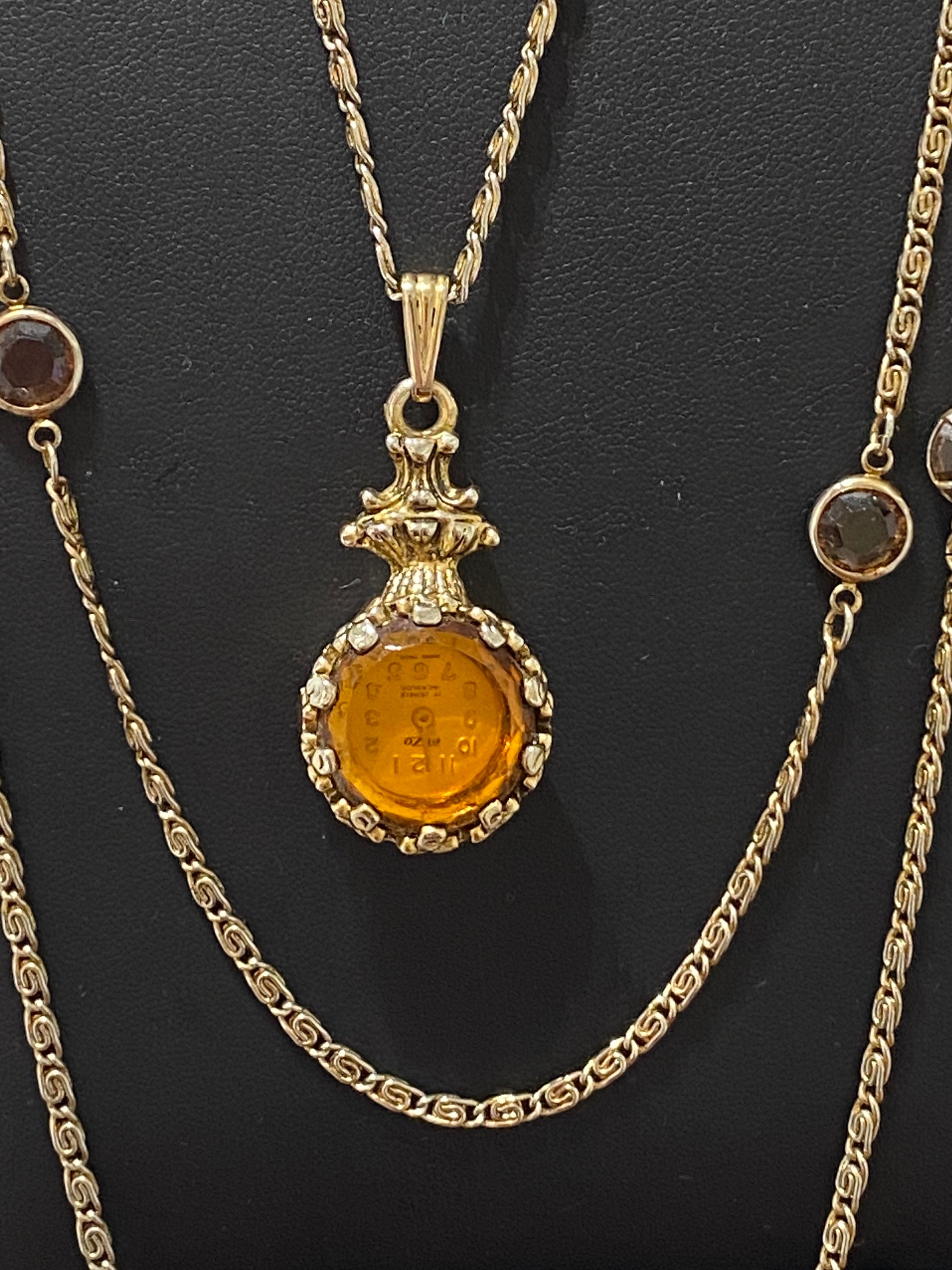 Estate Enzo Watch Pendant Necklace: Swiss Made Triple Strand  display picture 2