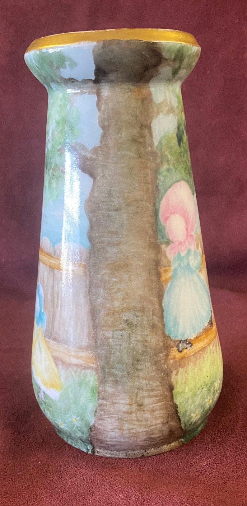 Vintage Antique Z.s.&co Bavaria Vase Scenic Portrait Children Etsy