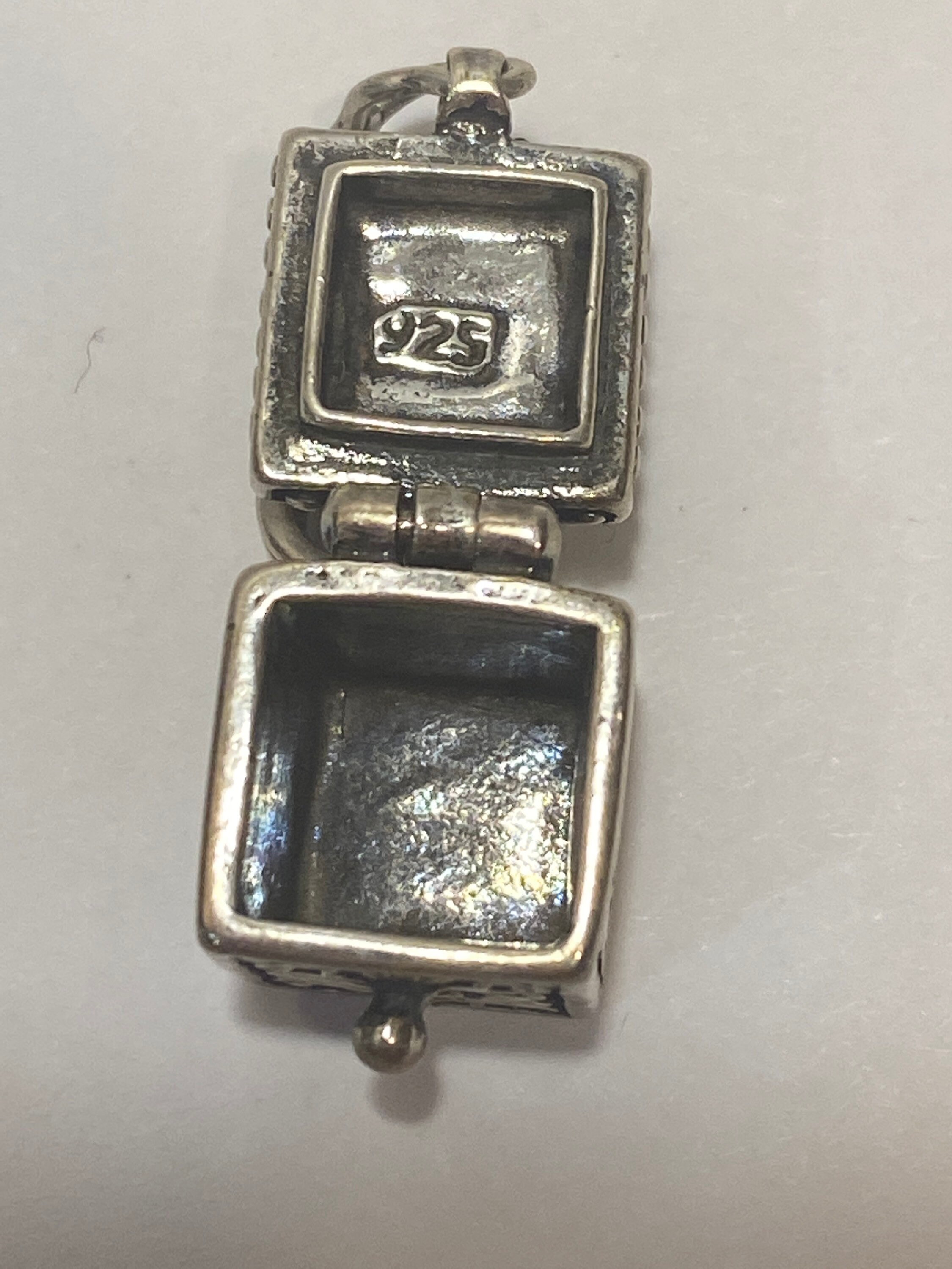 Vintage Sterling Silver Prayer Box Charm Adorable and Very Etsy