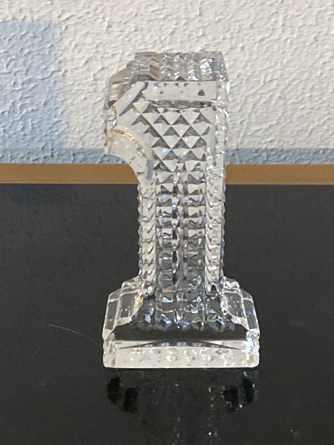 Vintage Waterford Crystal 1 number One Paperweight Etsy