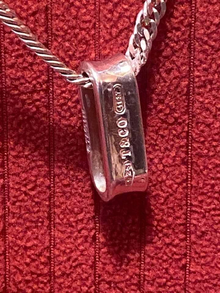 Tiffany & Co Sterling Silver Necklace with Bar Pendant Etsy