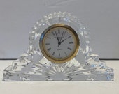 Vintage Waterford Cut Crystal Small Mantel Clock, Lismore Pattern, 4 quot long, 1-3 8 quot wide, 2-1 2 quot tall, Works Great, Beautiful Clock