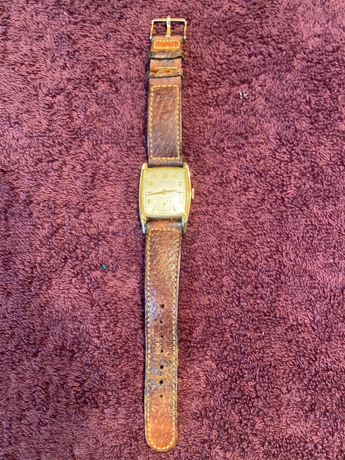 Vintage Hamilton 14K Gold Filled Wrist Watch S&W Leather Etsy