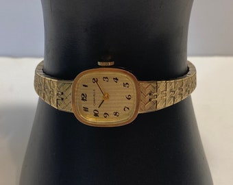 Vintage Caravelle by Bulova Gold Colored Wrist Watch