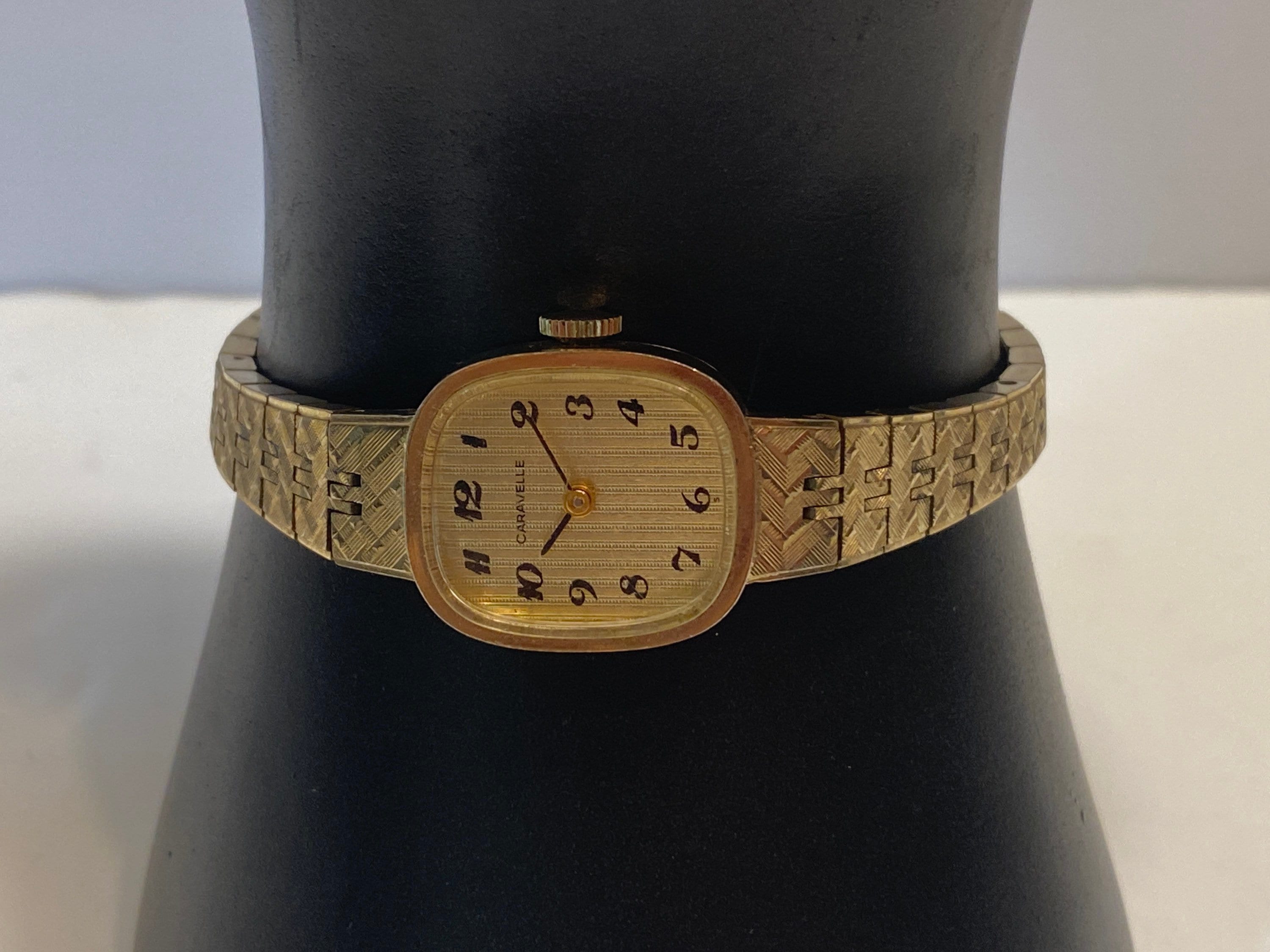 Vintage Caravelle by Bulova Gold Colored Wrist Watch Works Etsy