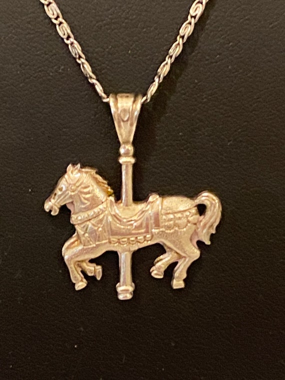 Lovely Estate Antique Sterling Silver Carousel Ho… - image 5