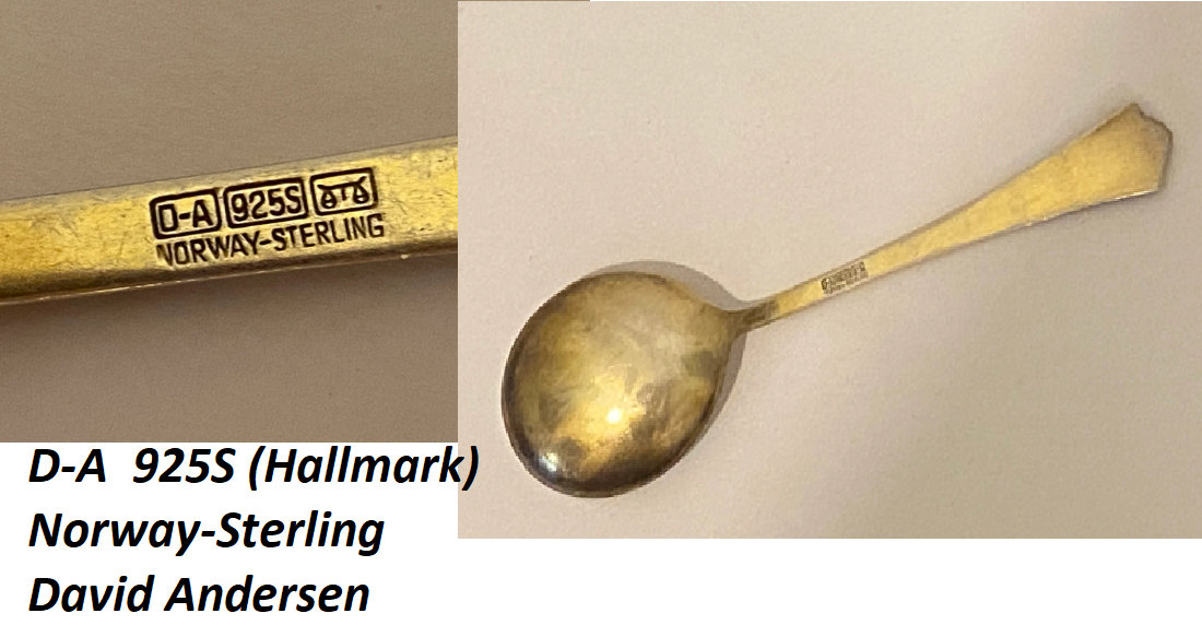 Vintage Sterling Silver Enamel Souvenir Spoons: Norway, Denmark