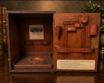 Antique Keuffel & Esser Transit Instrument Wooden Storage Box – Surveying Tool Case No. 5126 - BOX ONLY