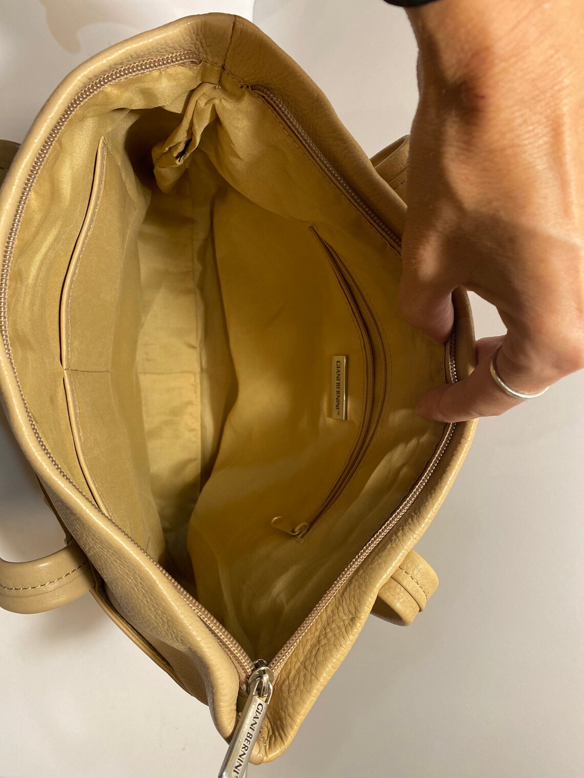 Vintage Giani Bernini Leather Handbag Shoulder Bag in Light Etsy