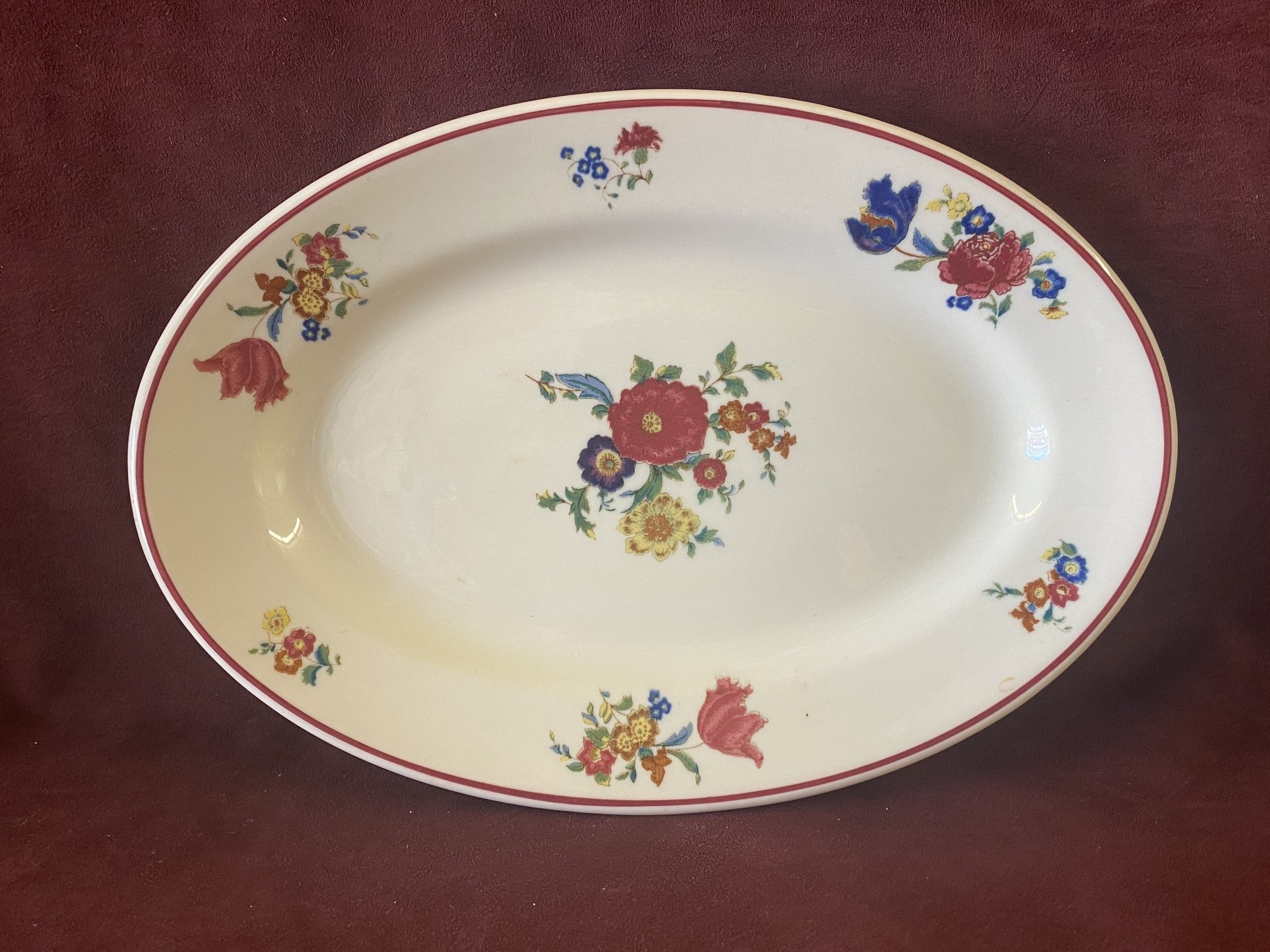 Vintage Shenango China Floral Pattern Platter Dish Oval Etsy