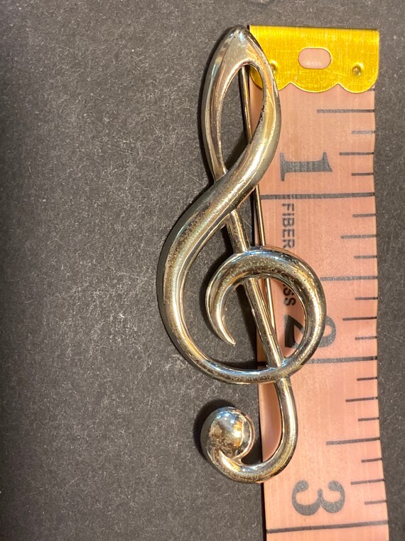 Vintage Sterling Silver Treble Clef or G Clef Mus… - image 5
