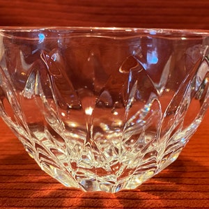 Vintage Signed Kosta Boda Cut Crystal Glass Bowl, 4-1/8&quot; tall, 2-7/8&quot; in diameter, 1-1/2&quot; at base, Beautiful Candy or Serving Dish