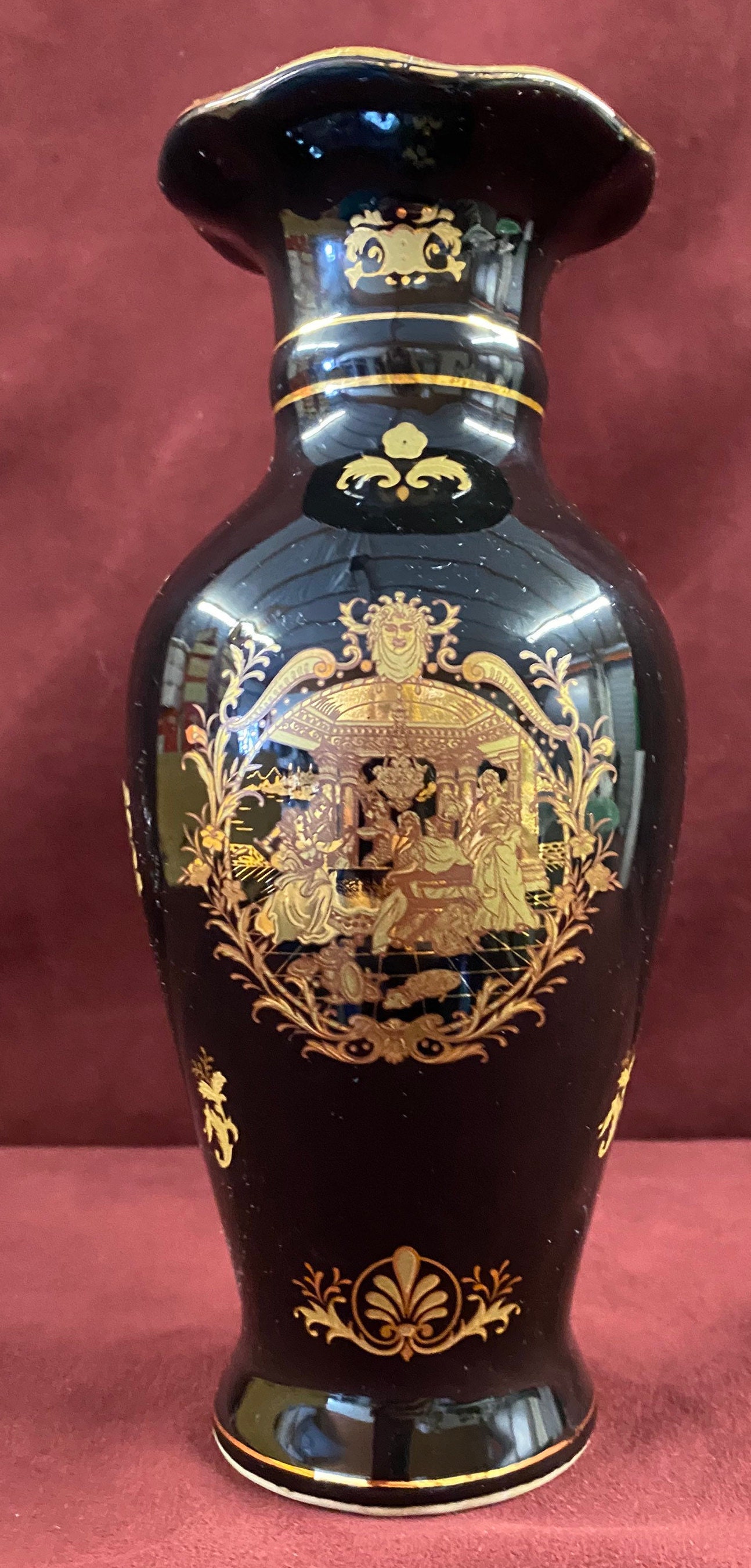 Vintage L.F. Fine Porcelain Limoges P.R.C. Vase 8 tall Etsy