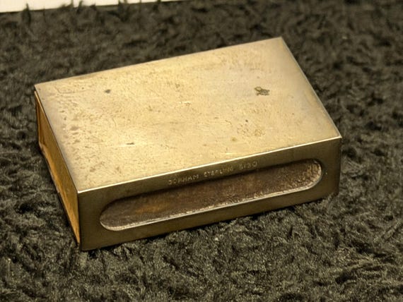 Gorham Sterling Silver Match Box Holder, Marked Gorham Sterling 5130