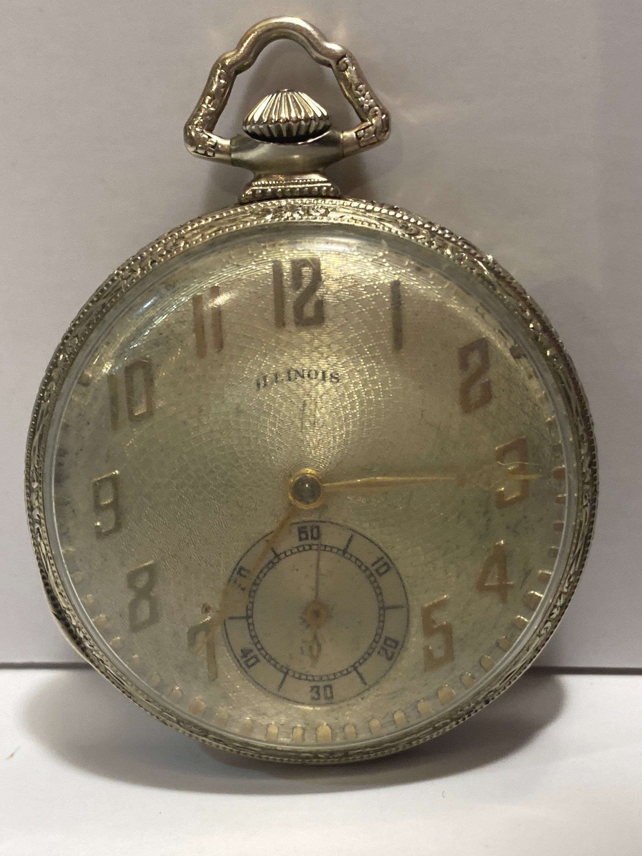 Vintage Illinois Watch Co Pocket Watch Adjusted Open Face Etsy