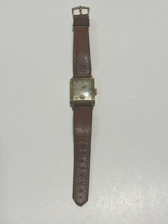 Vintage Hamilton 14K Gold Filled Wrist Watch with Leather Band