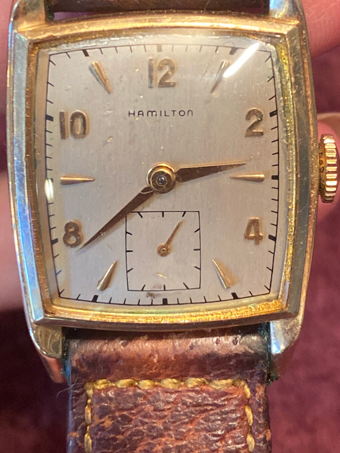 Vintage Hamilton 14K Gold Filled Wrist Watch S&W Leather Etsy