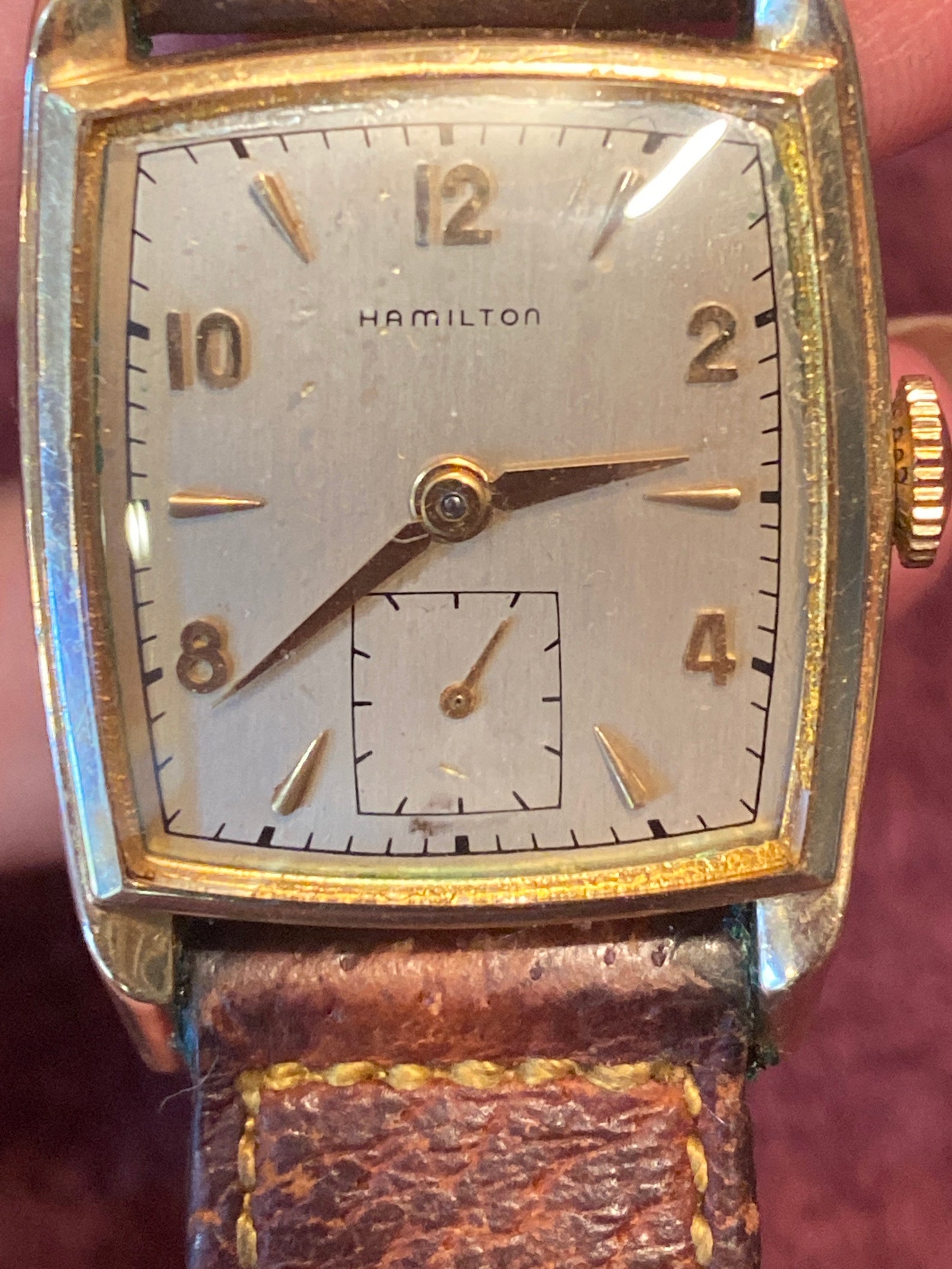 Vintage Hamilton 14K Gold Filled Wrist Watch S&W Leather Etsy