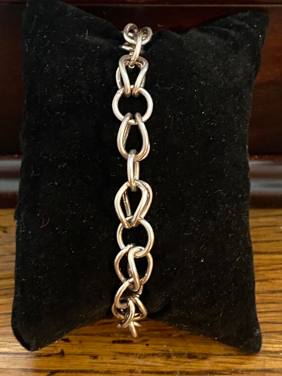 Vintage Estate Sterling Silver Chain Link Bracele… - image 4