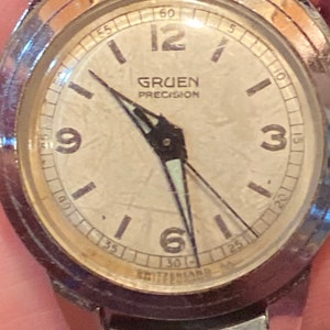 Vintage Gruen Precision Wrist Watch: Silver Antimagnetic Swiss Made