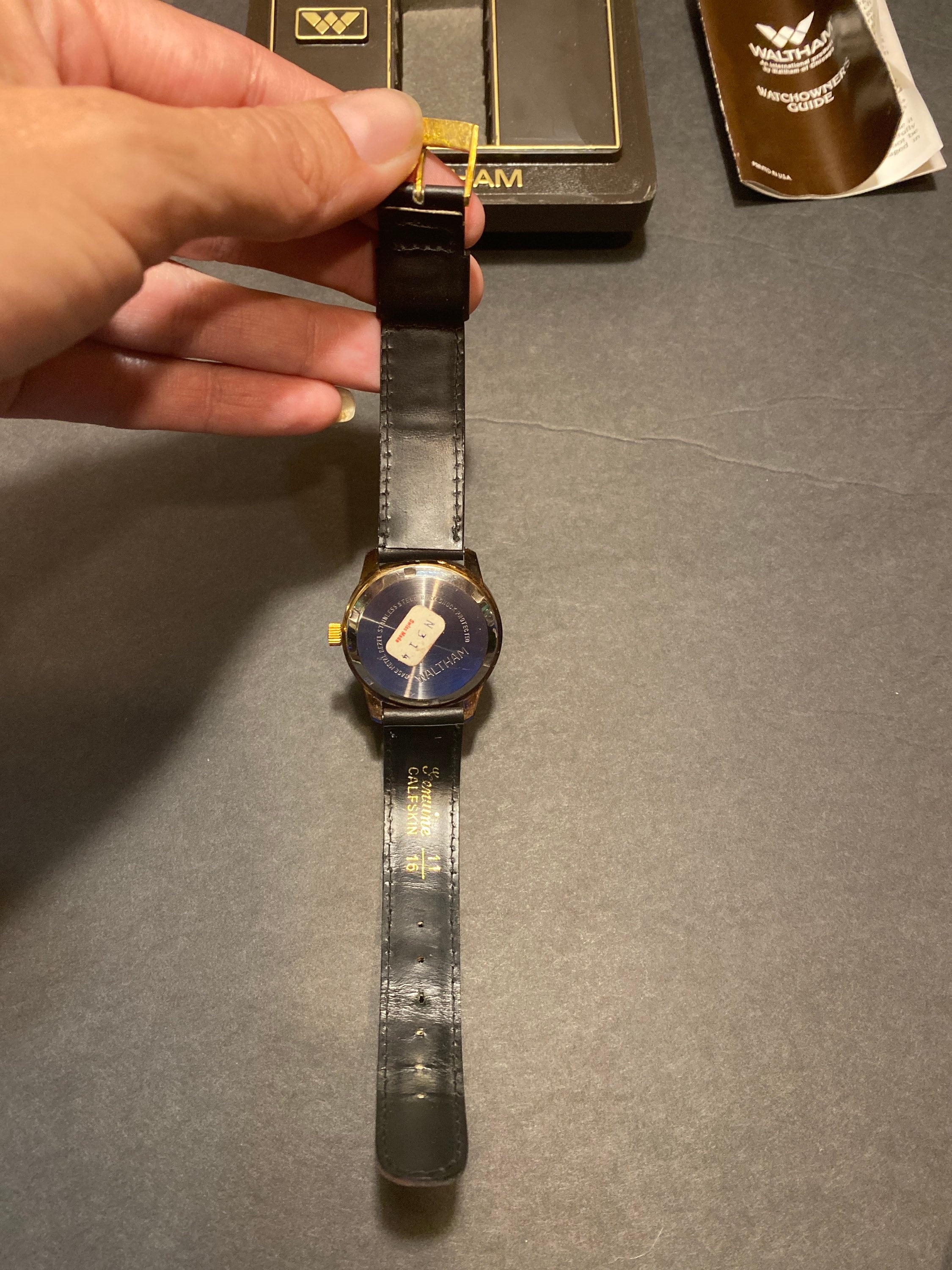 WALTHAM ゴールド 腕時計 メッシュバンド12k gf 44160.26 Vintage Waltham Gold Colored Wrist Watch, Genuine Calf Skin
