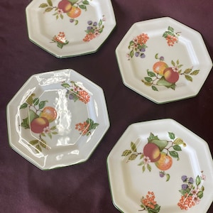 Vintage Johnson Brothers Fresh Fruit Plates: English Porcelain Set of 4