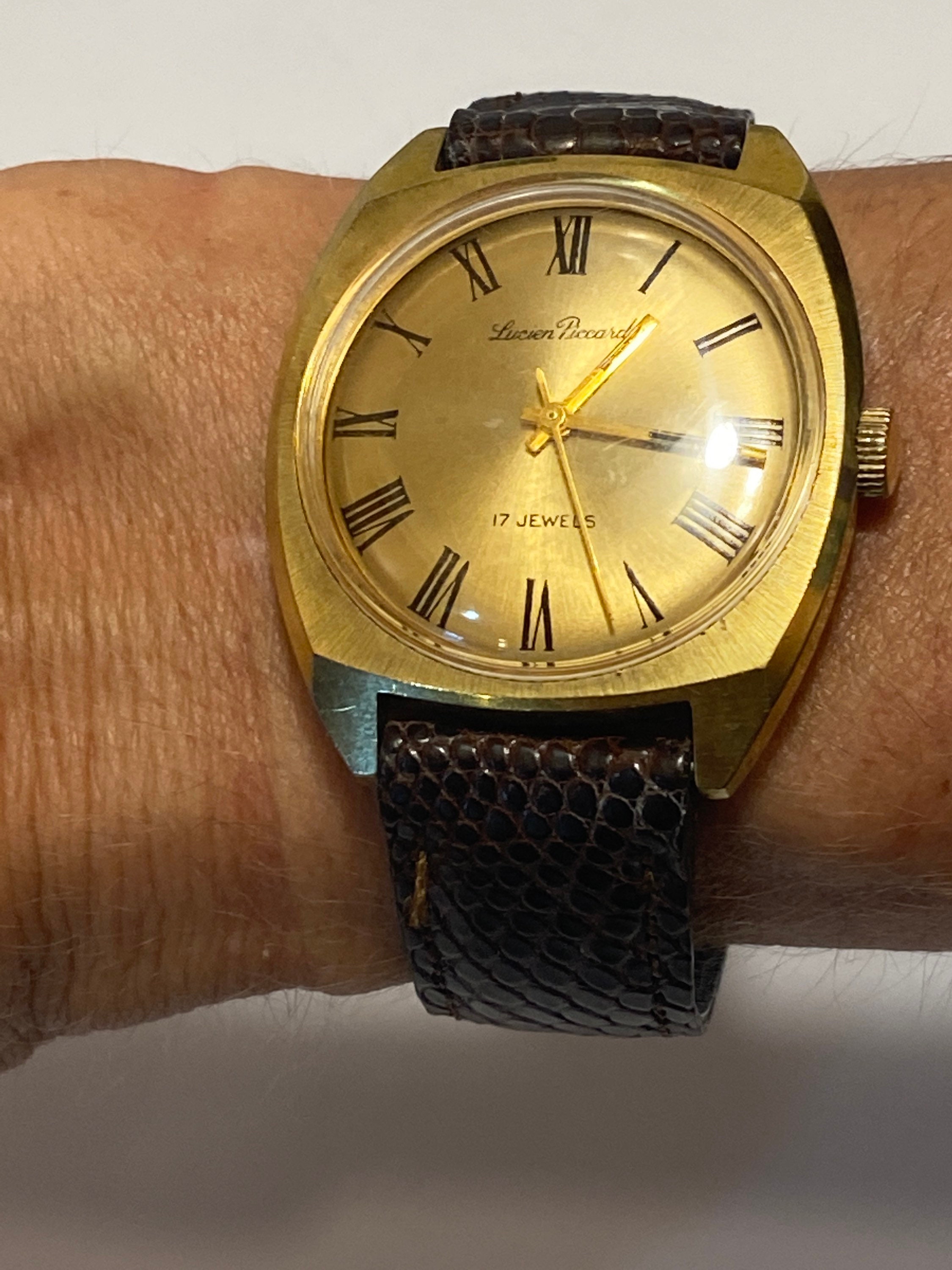 Vintage Lucien Piccard Gold Colored Wrist Watch Genuine | Etsy