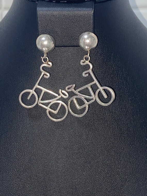 Adorable Sterling Silver Signed Mexico 925 Bicycl… - image 6