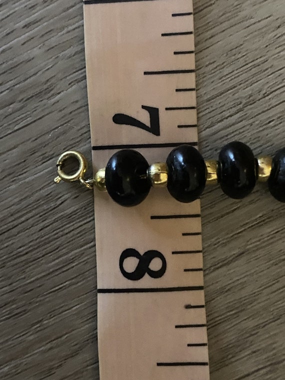 Vintage Estate Napier Gold Tone with Black Beads … - image 8