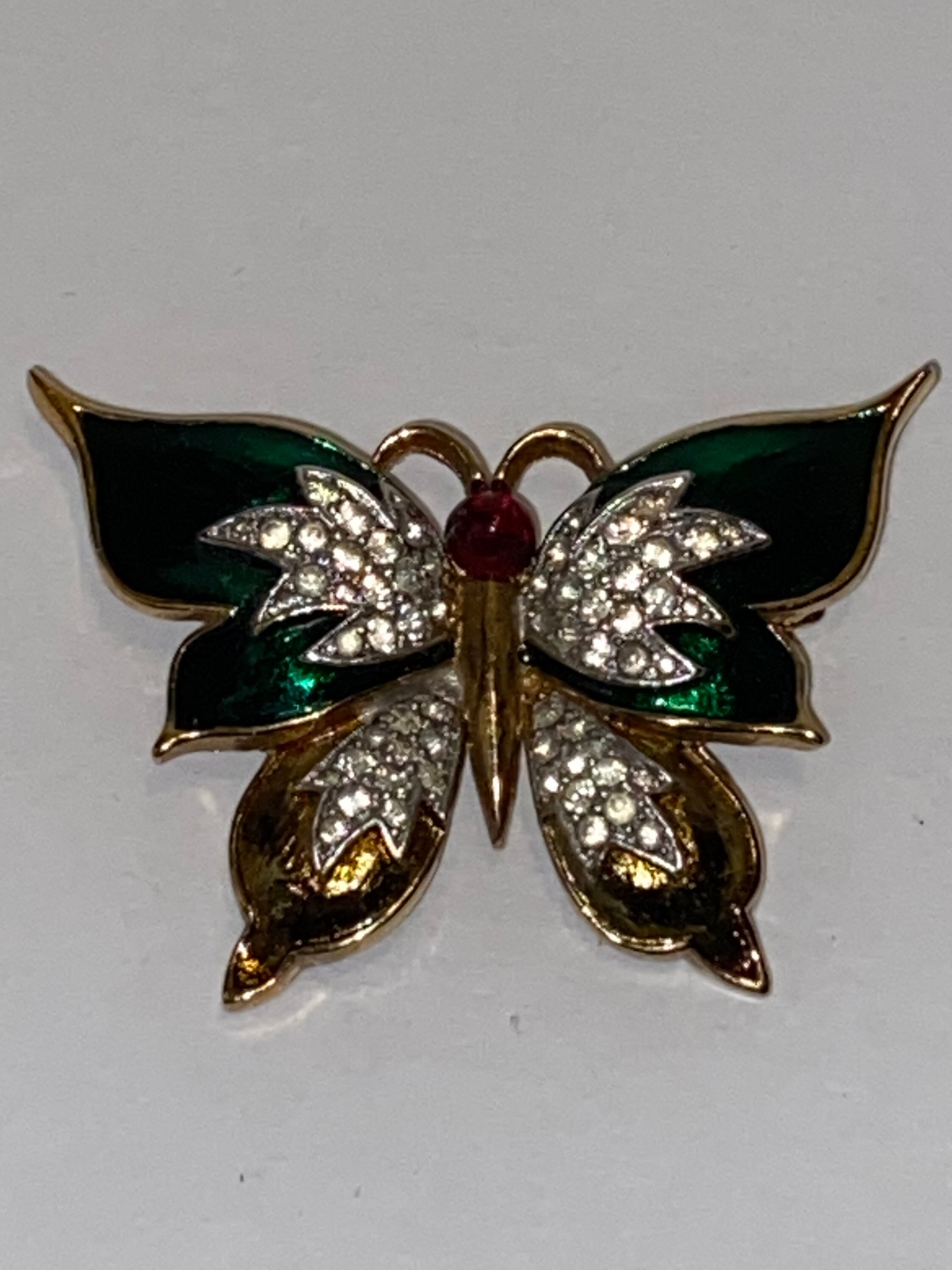 PANETTA ヴィンテージ ブローチ Vintage Elegant Looking Panetta Butterfly Brooch, Green