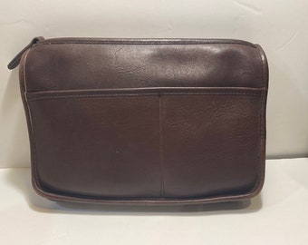 Vintage 80s Coach Brown Leather Companion Bag, Shoulder Bag, Crossbody Purse, Detachable Strap, 11" wide by 7-1/2" tall and 3" thick x 3