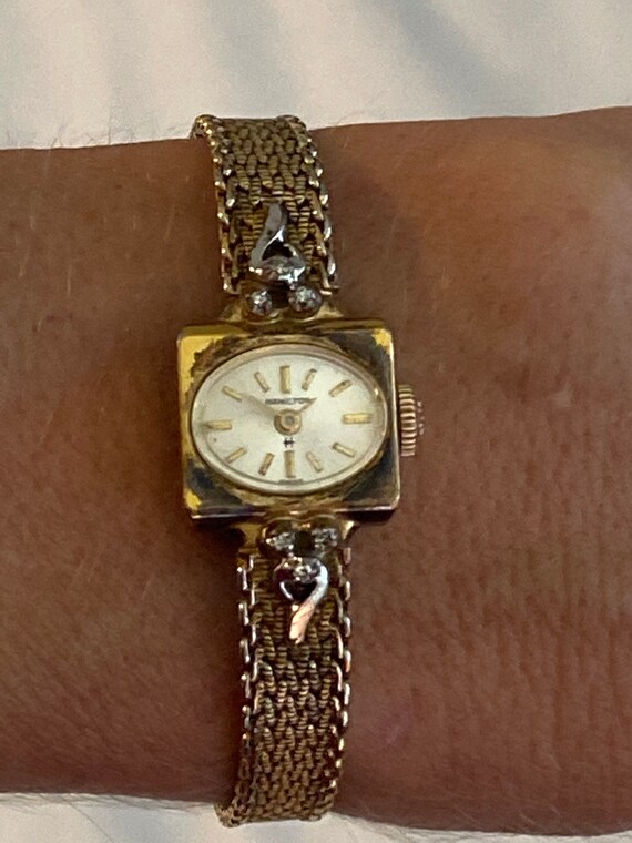 Vintage Ladies Hamilton Watch: 10K Rolled Gold, Diamond  display picture 3