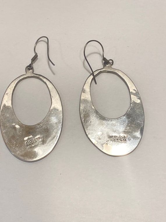Vintage Hecho En Mexico Silver Abalone and Black … - image 6